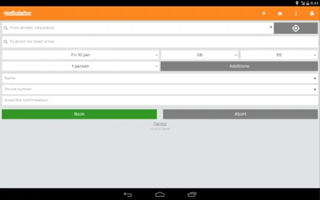 Taxibokning android App screenshot 1
